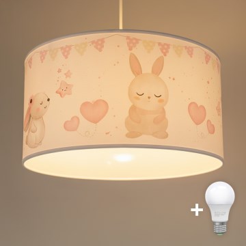 Brilagi - Lustră LED suspendată pentru copii BOBO cu cablu 1xE27/60W/230V Ø 35 cm alb/iepurași