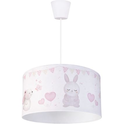 Brilagi - Lustră LED suspendată pentru copii BOBO cu cablu 1xE27/60W/230V Ø 35 cm alb/iepurași