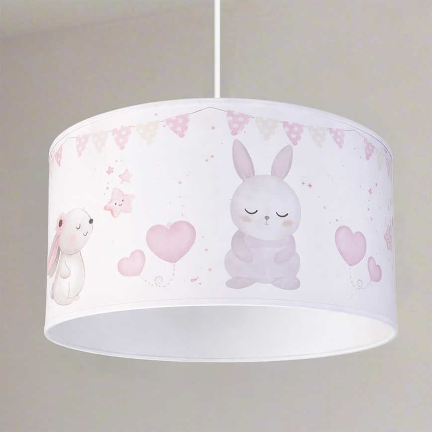 Brilagi - Lustră LED suspendată pentru copii BOBO cu cablu 1xE27/60W/230V Ø 35 cm alb/iepurași