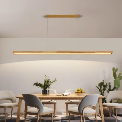Brilagi - Lustră LED UMEA WOOD suspendată pe cablu, 40W, 230V, 150 cm, lemn