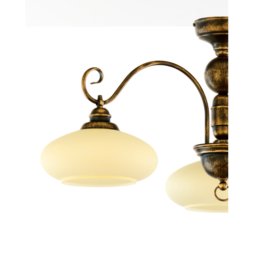 Brilagi - Lustră montată pe tavan MOLLERO 3xE27/15W/230V Ø 84 cm bronz/patină