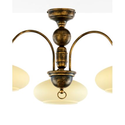 Brilagi - Lustră montată pe tavan MOLLERO 3xE27/15W/230V Ø 84 cm bronz/patină