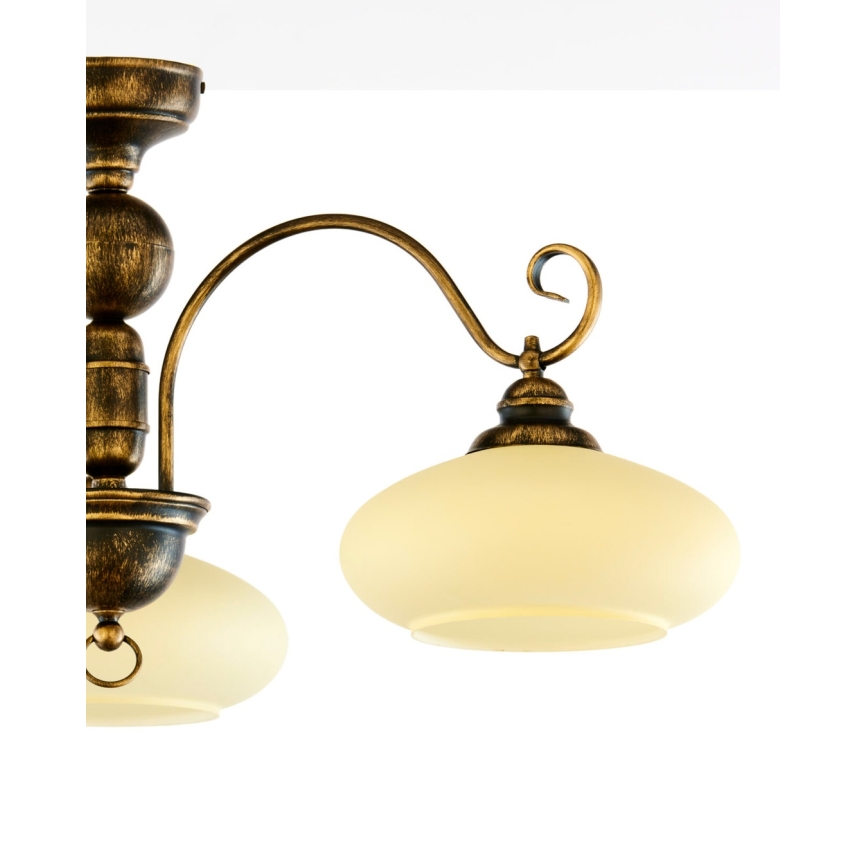 Brilagi - Lustră montată pe tavan MOLLERO 3xE27/15W/230V Ø 84 cm bronz/patină