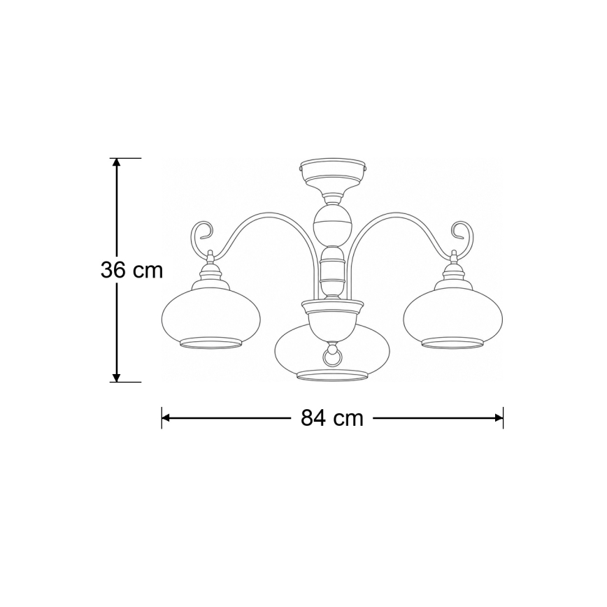 Brilagi - Lustră montată pe tavan MOLLERO 3xE27/15W/230V Ø 84 cm bronz/patină
