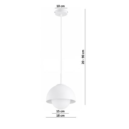 BRILAGI - Lustră pe cablu COSMO 1xE27/60W/230V Ø 18 cm albă