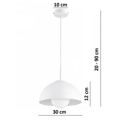BRILAGI - Lustră pe cablu COSMO 1xE27/60W/230V Ø 30 cm alb/auriu