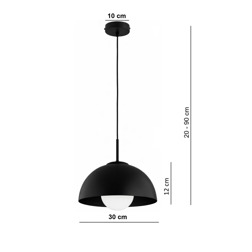 BRILAGI - Lustră pe cablu COSMO 1xE27/60W/230V Ø 30 cm neagră