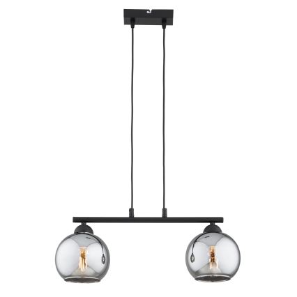 Brilagi - Lustră pe cablu DIOR 2xE27/60W/230V negru/gri fumuriu