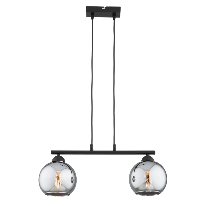 Brilagi - Lustră pe cablu DIOR 2xE27/60W/230V negru/gri fumuriu