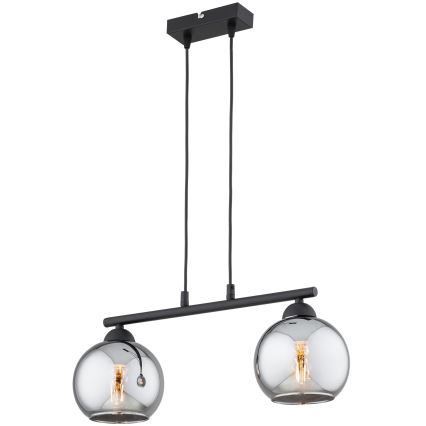 Brilagi - Lustră pe cablu DIOR 2xE27/60W/230V negru/gri fumuriu