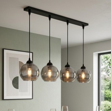Brilagi - Lustră pe cablu DIOR 4xE27/60W/230V negru/gri fumuriu