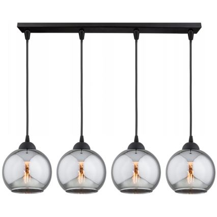 Brilagi - Lustră pe cablu DIOR 4xE27/60W/230V negru/gri fumuriu