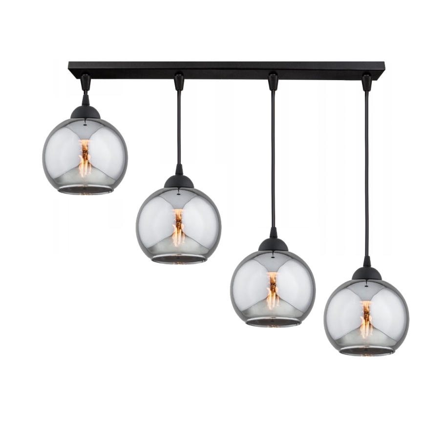 Brilagi - Lustră pe cablu DIOR 4xE27/60W/230V negru/gri fumuriu