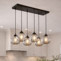 BRILAGI - Lustră pe cablu DIOR 6xE27/60W/230V negru/gri fumuriu
