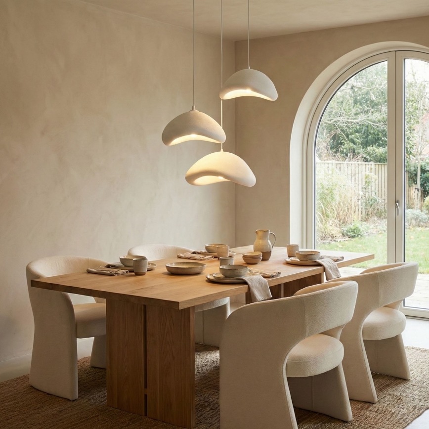 Brilagi - Lustra pe cablu LUNA 3xE27/40W/230V diam. 82 cm albă