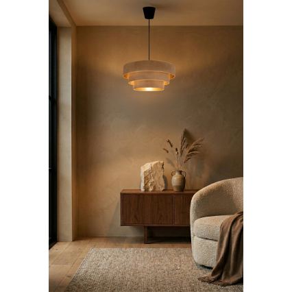 Brilagi - Lustră pe cablu LUNETA 1xE27/60W/230V Ø 40 cm bej/auriu