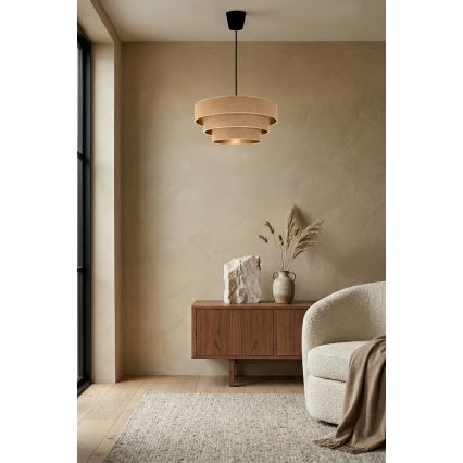 Brilagi - Lustră pe cablu LUNETA 1xE27/60W/230V Ø 40 cm bej/auriu