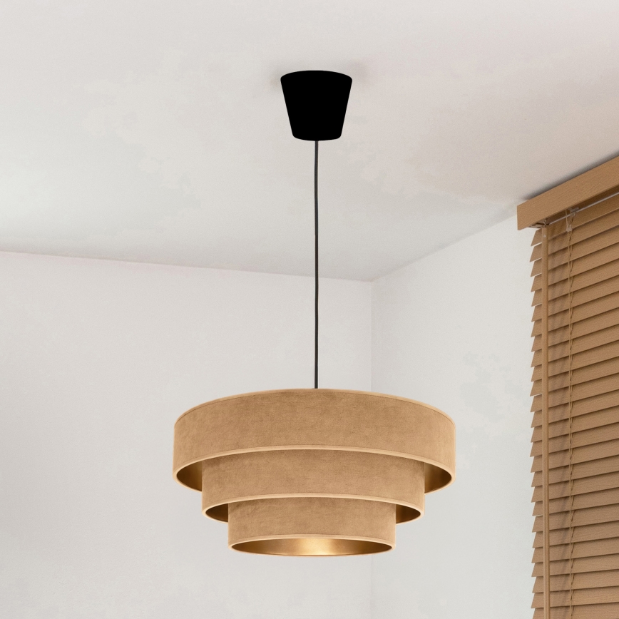 Brilagi - Lustră pe cablu LUNETA 1xE27/60W/230V Ø 40 cm bej/auriu