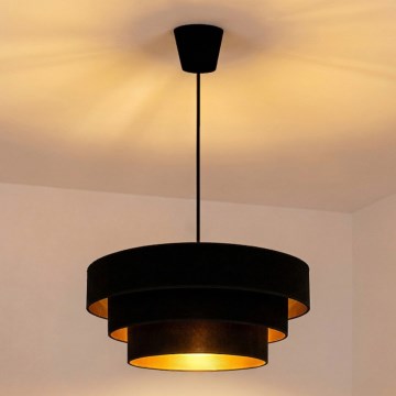 Brilagi - Lustră pe cablu Luneta 1xE27/60W/230V Ø 40 cm negru/auriu
