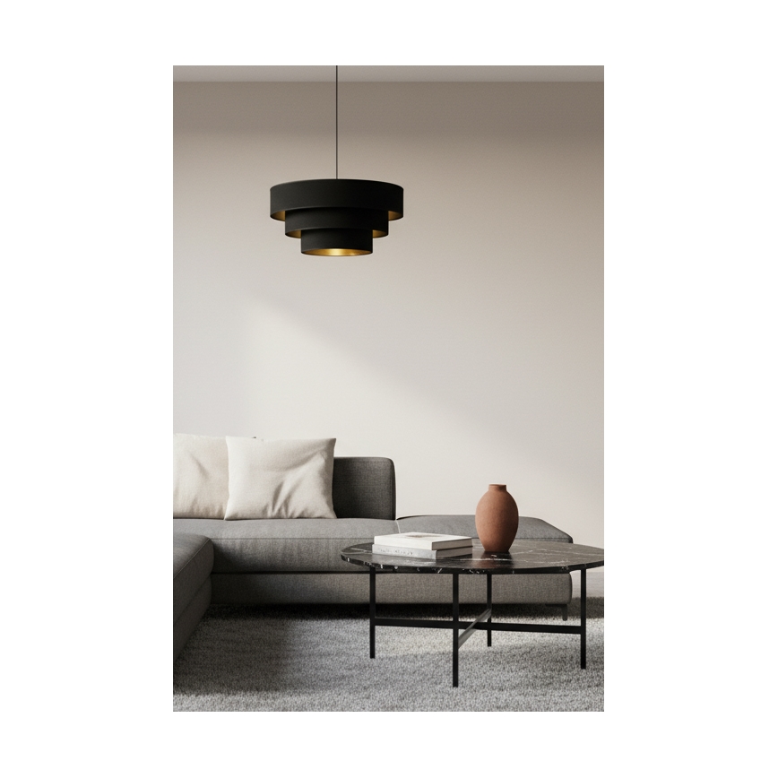 Brilagi - Lustră pe cablu Luneta 1xE27/60W/230V Ø 40 cm negru/auriu
