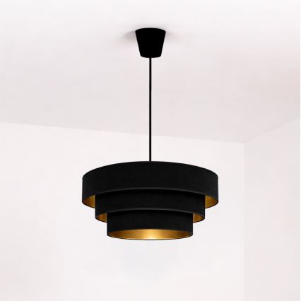 Brilagi - Lustră pe cablu Luneta 1xE27/60W/230V Ø 40 cm negru/auriu