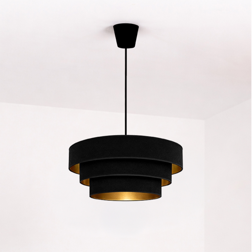 Brilagi - Lustră pe cablu Luneta 1xE27/60W/230V Ø 40 cm negru/auriu