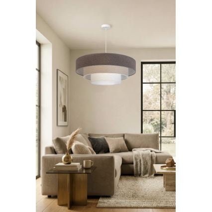 Brilagi - Lustră pe cablu LUNETA 3xE27/60W/230V, Ø 80 cm, gri/crem/alb