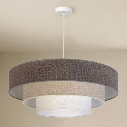 Brilagi - Lustră pe cablu LUNETA 3xE27/60W/230V, Ø 80 cm, gri/crem/alb