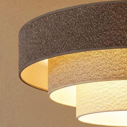 Brilagi - Lustră pe cablu LUNETA 3xE27/60W/230V, Ø 80 cm, gri/crem/alb