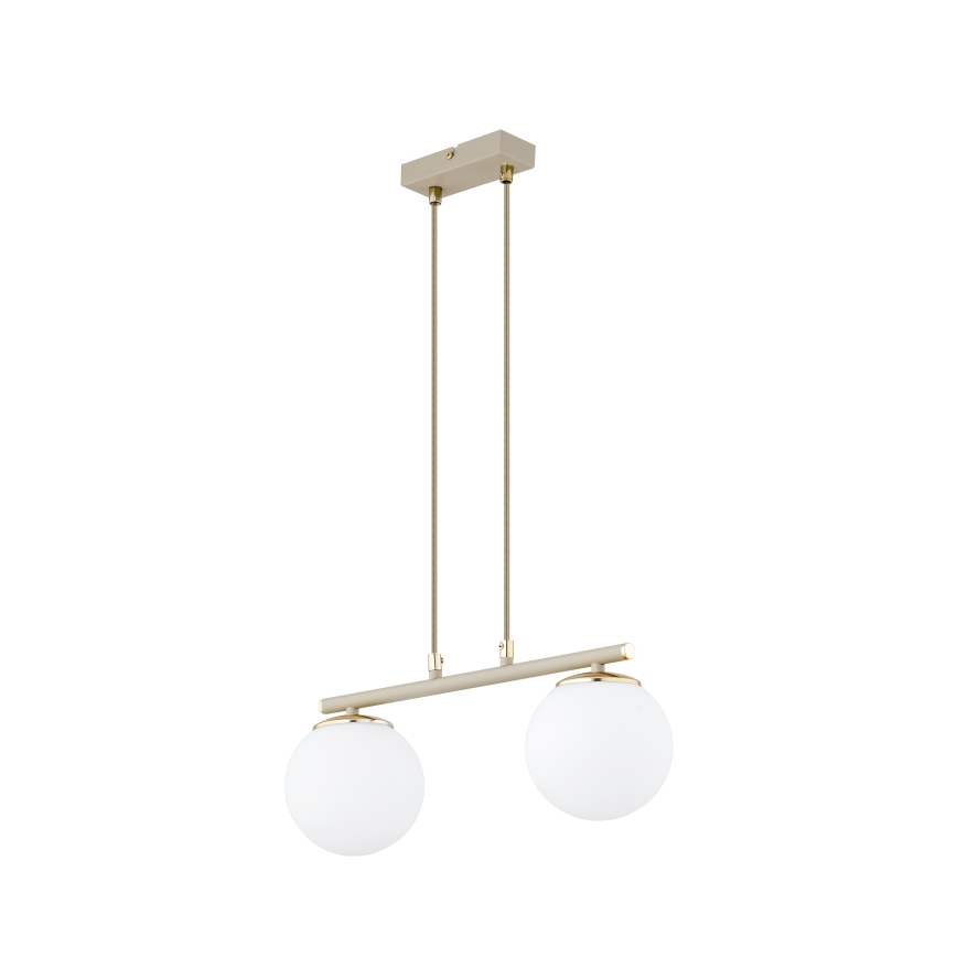 Brilagi - Lustră pe cablu MILO 2xE27/60W/230V bej/auriu