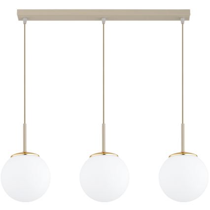 Brilagi - Lustră pe cablu MILO 3xE27/60W/230V bej/auriu