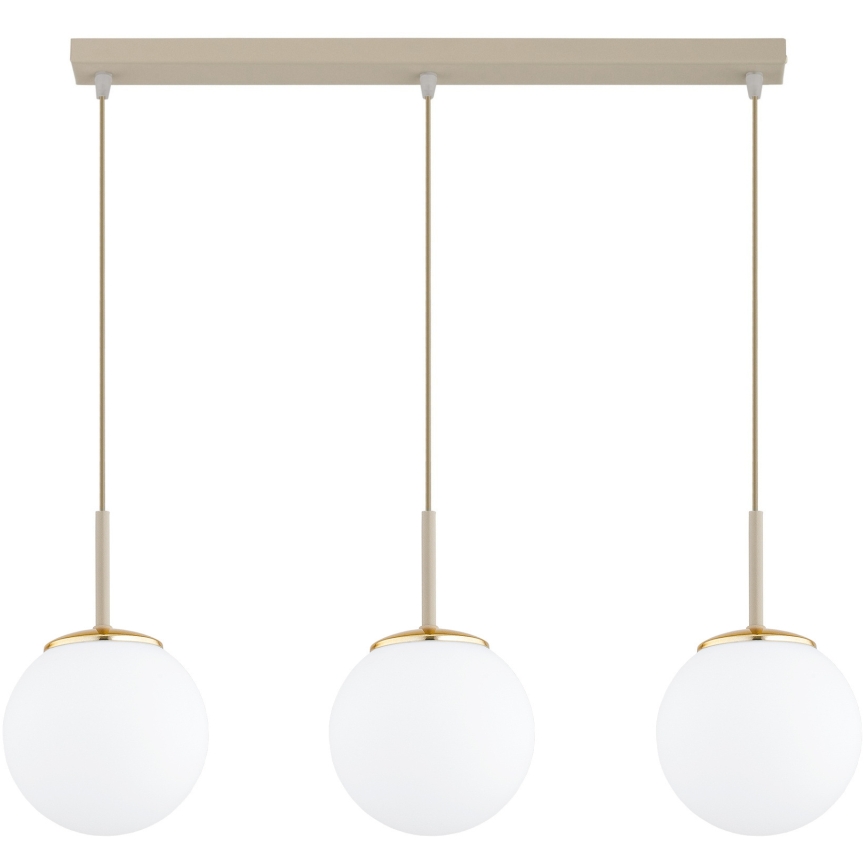 Brilagi - Lustră pe cablu MILO 3xE27/60W/230V bej/auriu