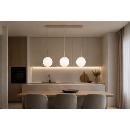 Brilagi - Lustră pe cablu MILO 3xE27/60W/230V bej/auriu