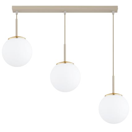 Brilagi - Lustră pe cablu MILO 3xE27/60W/230V bej/auriu