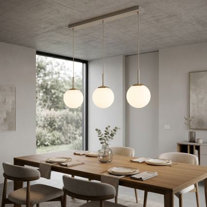 Brilagi - Lustră pe cablu MILO 3xE27/60W/230V bej/auriu