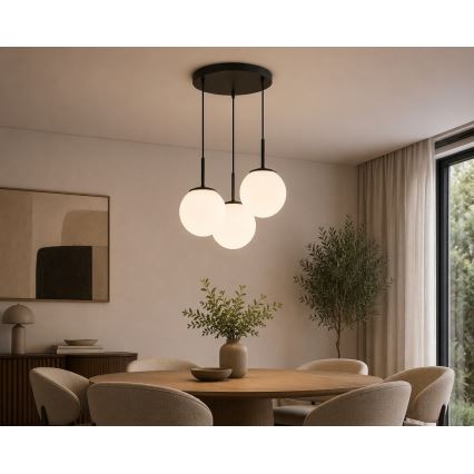Brilagi - Lustră pe cablu MILO 3xE27/60W/230V neagră