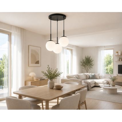 Brilagi - Lustră pe cablu MILO 3xE27/60W/230V neagră