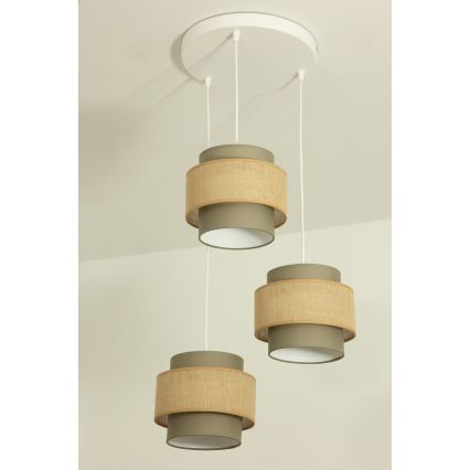 Brilagi - Lustră pe cablu RESNA 3xE27/60W/230V Ø 45 cm maro/bej