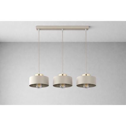 Brilagi - Lustră pe cablu SPRING 3xE27/60W/230V bej/auriu