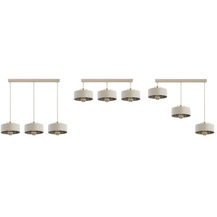 Brilagi - Lustră pe cablu SPRING 3xE27/60W/230V bej/auriu