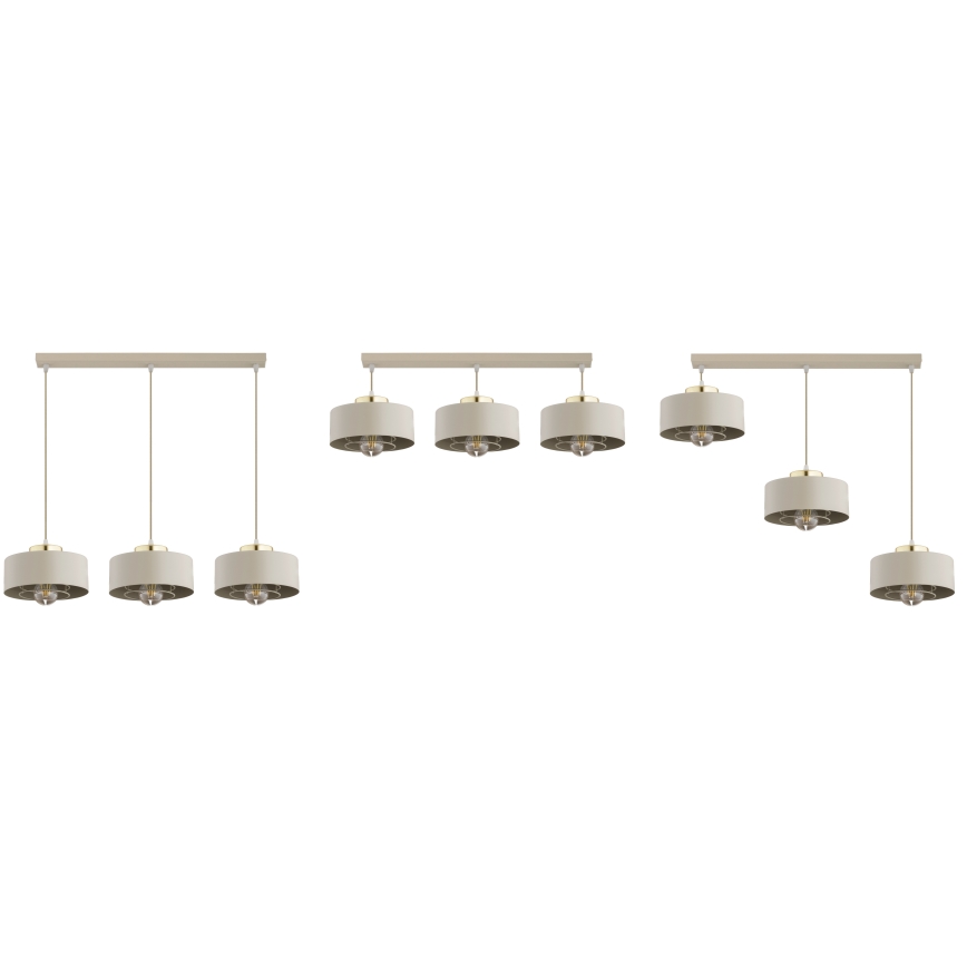 Brilagi - Lustră pe cablu SPRING 3xE27/60W/230V bej/auriu
