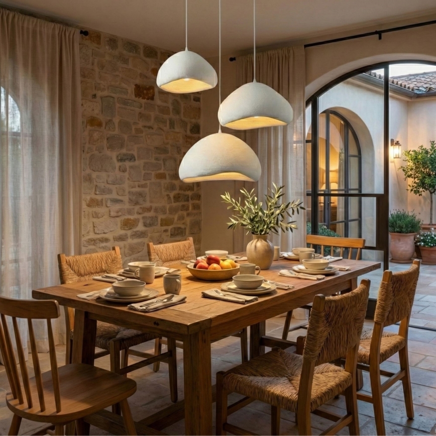 Brilagi - Lustră pe cablu WABI SABI 3xE27/40W/230V Ø 82 cm alb