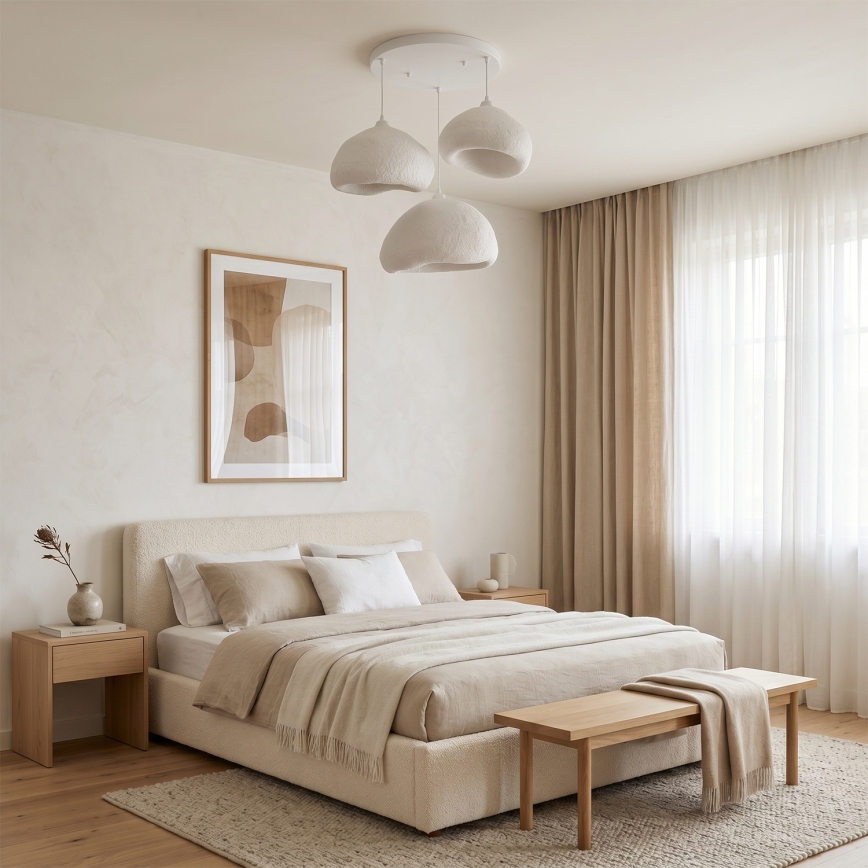 Brilagi - Lustră pe cablu WABI SABI 3xE27/40W/230V Ø 82 cm alb