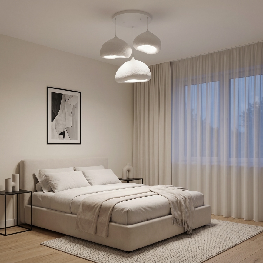 Brilagi - Lustră pe cablu WABI SABI 3xE27/40W/230V Ø 82 cm alb
