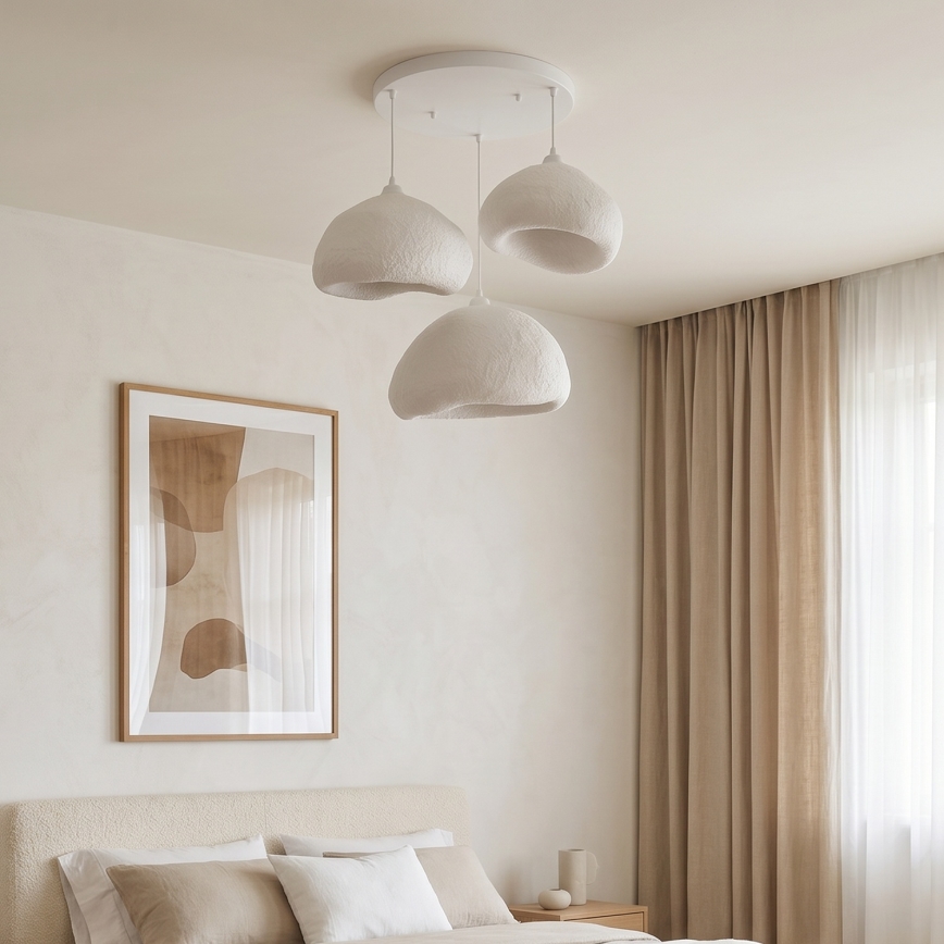 Brilagi - Lustră pe cablu WABI SABI 3xE27/40W/230V Ø 82 cm alb