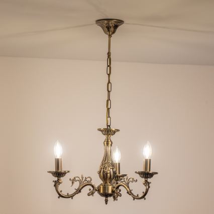 BRILAGI - Lustră pe lanț CLASSIC 3xE14/10W/230V, alamă
