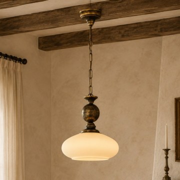 Brilagi - Lustră pe lanț MOLLERO 1xE27/15W/230V Ø 24 cm bronz/patină