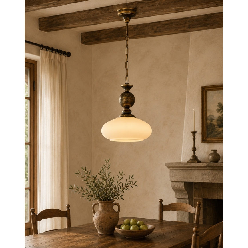 Brilagi - Lustră pe lanț MOLLERO 1xE27/15W/230V Ø 24 cm bronz/patină