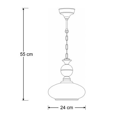 Brilagi - Lustră pe lanț MOLLERO 1xE27/15W/230V Ø 24 cm bronz/patină