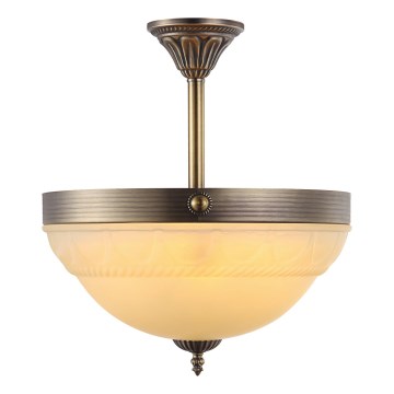 Brilagi - Lustră pe tijă DAHLIA 3xE27/40W/230V Ø 37 cm, alamă